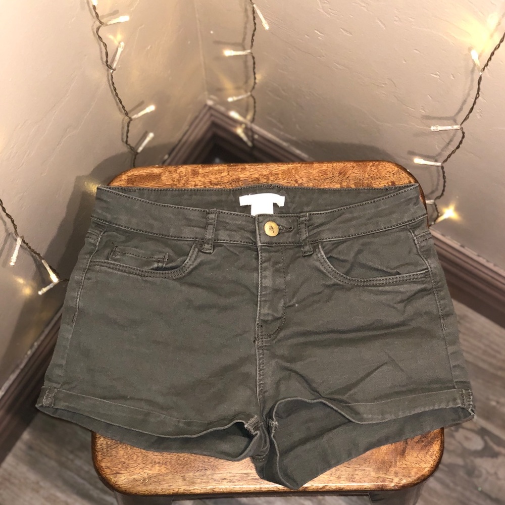 army green shorts